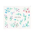 Water-transfer nail art sticker featuring watercolor flower and leaf designs style STZ-976 - Elegant Fresh Floral (STZ-976)