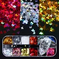 12 colores de lentejuelas 3D de mariposa para nail art en caja para decoración de manicura - Juego de 12 Colores de Lentejuelas de Mariposa (1558)