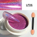 Holographic purple laser nail powder variant LF06 with sponge applicator brush - Aurora Pink (LF06)