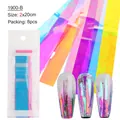 Lot de 8 autocollants pour ongles aurore irisés avec effet de dégradé laser brillant - Style B (2cmx20cm)