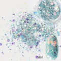 Holografische Nagelglitzer-Flocken in Blau und Lila für Nailart, Variante Modell DJ05 - Holographisch Blau Grün Violett Gemischte Pailletten (DJ-05)