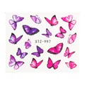 Adesivi per unghie STZ-997 con farfalle acquerello nei colori viola e rosa acceso - Stile Farfalla Viola e Rosa (STZ-997)