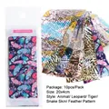 Nagel-Transferfolien-Set mit Tierprints wie Leopard und Tiger 10 Stück Packung - Tier und Feder Muster Stil (1211)