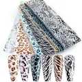 Animal print nail foil transfer set featuring leopard and snake skin patterns for manicure - Classic Animal Skin Pattern Style (CQ917)