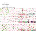 Ensemble de stickers pour ongles avec flamants roses et motifs de feuilles tropicales - Style Fruit Flamingo Tropical (A1537-1548)