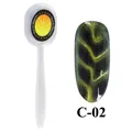 Imán para uñas C-02 para efecto ojo de gato en verde y dorado con diseño de hojas - Imán con Patrón de Hoja (C-02)