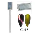 Imán para uñas efecto ojo de gato C-07 para esmaltes magnéticos en color violeta y verde - Imán de Mango Largo Gris (C-07)