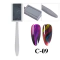 Imán para uñas cat eye con mango gris y efecto de esmalte en gel púrpura - Imán Mango de Plástico Gris (C-09)
