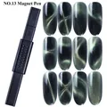 Lápiz imán NO.13 para manicura ojo de gato con 12 efectos de patrones magnéticos distintos - Bolígrafo Magnético Negro (C-13)