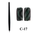 Imán para uñas C-17 que crea un efecto ojo de gato verde oscuro con acabado de purpurina - Bolígrafo Magnético Negro Acrílico (C-17)