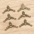 Vintage Bronze Verbinder mit floralem Relief für DIY Halsketten und Schmuckbau - Bronze