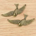 Vintage Bronze Adler Vogel Anhänger Legierung Schmuckzubehör mit detaillierten Flügeln - Bronze