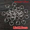 Macro shot of 13x12.5mm antique silver hollow heart charms for DIY jewelry making - Pointed Heart (13x12.5mm) / Antique Silver Style (AC3-40)