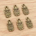 Set di 6 ciondoli a forma di gufo in bronzo vintage per creazione di gioielli fai-da-te - Bronzo