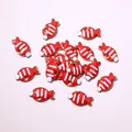 Batch of red enamel fish charms with gold plating for DIY jewelry making accessories - Red Striped Fish (E6-58)