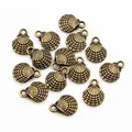 Scallop alloy charms with antique bronze finish for DIY jewelry making and necklaces - Bronze