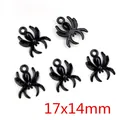 DIY black spider charms for jewelry making, 17x14mm alloy pendants for earrings and necklaces - 17x14mm