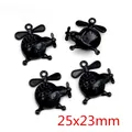 Matte black helicopter alloy charms with FLYING engraving for DIY jewelry making - 25x23mm