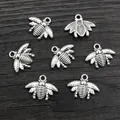 Set of antique silver bee charms made of alloy for DIY jewelry necklaces and bracelets - Antique Silver