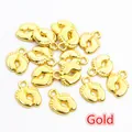 Golden baby footprint alloy pendants for DIY necklace and bracelet jewelry making - Gold