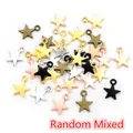 Random mixed alloy star charms in gold, silver, rose gold and bronze for DIY jewelry - Random Mixed