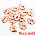 Rose gold baby feet charms for DIY jewelry making necklace and bracelet crafts - Rose Gold