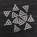Silver alloy Triquetra Celtic knot triangle pendants for DIY jewelry making necklaces - Antique Silver