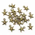 Antique bronze starfish alloy charms for DIY necklaces and bracelets in 16x13mm size - Bronze