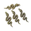 Macro view of four vintage bronze snake pendants with detailed scales for DIY jewelry making - Small Style / Bronze