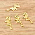 Golden fairy silhouette alloy pendants for DIY necklace and bracelet jewelry making - Gold
