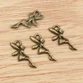 Vintage bronze fairy girl alloy pendants for DIY necklace and bracelet jewelry making - Bronze