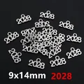 Silver 2028 graduation cap year charms for DIY jewelry 9x14mm alloy metal pendants - 2028 Number Style (P5-47)
