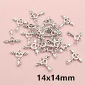 Antique silver heart wing key charm for DIY jewelry making, size 14x14mm - Heart Wings Style (AF2-15)