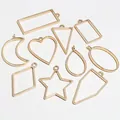 Lot de 10 cadres métalliques géométriques dorés pour bijoux en résine et pendentifs DIY - Multi-taille