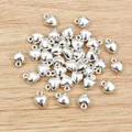 Bulk set of 3D alloy heart-shaped pendants with silver finish for DIY jewelry crafting - Antique Silver