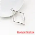 Επιροδιωμένο 25x40mm κοίλο μενταγιόν ρόμβος από κράμα ψευδαργύρου για κατασκευή κοσμημάτων - Ρόμβος