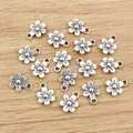 Colgantes de flores en aleación plata vintage para creación de joyas DIY - Plata antigua