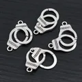 Silver alloy handcuff pendants with Freedom engraving for DIY jewelry necklaces - Small Style / Antique Silver