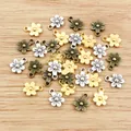 Colgantes de flores de aleación en oro, plata y bronce para hacer joyas bricolaje - Colores Mezclados