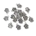 Dijes de huella de perro en plata antigua para joyas DIY collares y pulseras - Plata antigua