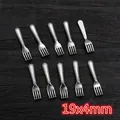 10-piece set of antique silver alloy mini fork pendants for DIY jewelry 19x4mm - Mini Fork Style (AF2-24) / 19x4mm
