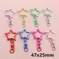 Fermoirs mousquetons en forme d'étoile colorée pour porte-clés DIY, tailles 47x25mm - Style d'Étoile (F5-24) / Coloré