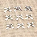 Pendentifs nœuds en alliage argenté pour bijoux DIY avec finition polie et trous pré-perçés - Argent antique