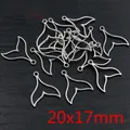 Silver whale tail pendants for DIY jewelry making with 20x17mm size dimensions - Antique Silver Fish Tail (P2-21)