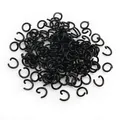 Confezione di anellini aperti in metallo nero per creazione di gioielli fai da te e hobby - Nero