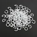 Confezione di anellini aperti in ferro verniciato bianco per creazione gioielli DIY - Bianco
