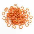 Anellini aperti da 6-10mm in metallo laccato arancione per creazione gioielli e DIY - 0.9x6mm / Arancione