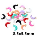 Miniature moon shaped enamel pendant charms in various colors for DIY jewelry making - Moon Style (E2-79)