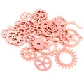 Macro shot of assorted rose gold steampunk alloy gears and clock hands for DIY jewelry - Rose Gold (50g Per Pack)
