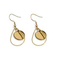 Detailed view of golden teardrop frames with 12mm round trays for DIY jewelry making - Teardrop Style (E2-109)